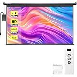 VIVOHOME Motorized Projector Screen with Remote, 16:9 84 Inch Auto Electric Projection Screen, HD 4K Movie Screen for Home Theater, Cinema, Office (73 x 41 Black)