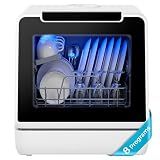 EUHOMY Countertop Dishwasher Portable, 8 Programs with 5L Tank, Black, 40dB