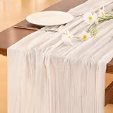 Cheesecloth Table Runner White Fall Boho Wedding Birthday Party Home Decor