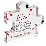 VELENTI Fathers Day Dad Birthday Gift - Engraved Acrylic Block Puzzle Dad Keepsake 3.35 x 2.76 Inch - Cool Father's Day Presents from Daughter, Son, Mom - Heartwarming Men Birthday Gift Idea