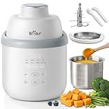 Bear NutriEase AllStage Stainless Steel Baby Food Maker Steamer and Blender, Truly OneStep Baby Food Processor Puree Maker Grinder Mills, Auto Cooking&Grinding for Healthy Homemade Baby Food, BPA-Free