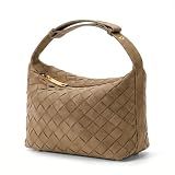 Caitina Woven Suede Shoulder Bag,Vegan Leather Hobo Handbag for Women(Khaki)