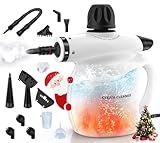 LABIGO Steam Cleaner, Pressurized Handheld 13pcs Multi-Purpose Natural Deep Cleaning Steamer, Portable Steamer for Cleaning Home, Grout, Kitchen, Car, Window, Upholstery, Bathroom and Clothes, White