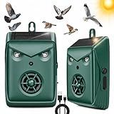 2026 Solar Ultrasonic Bird Repellent Outdoor,2 Pcs Woodpecker Deterrent for House,USB Charging & Waterproof Goose Pigeon Bird Deterrents for Outside,Birds Repeller Scare Devices for Garden Orchard