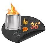 DeepWhale Fire Pit Mat 36 Inch Round, Fireproof Mat for Under Fire Pit, Solo Stove Deck Protector, Heat Resistant Pad for Grass, Deck, Patio, BBQ & Camping, Reusable & Easy Clean