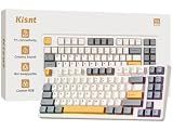 Kisnt KN85 Wireless Mechanical Keyboard, 75% Layout, Bluetooth/2.4GHz/USB-C, Custom RGB Backlit, Hot-Swappable Linear Switch, Creamy Sound for Gaming/Typing (Retro Beige)