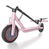Roinside Pink Electric Scooter - 8.5" Solid Tires, 350W Motor, Up to 19 MPH&16Miles Long-Range Commuting Foldable E-Scooter for Adults with Dual Braking System and Smart App