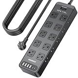 Solidock 20 Outlet Power Strip with USB C,6Ft Extension Cord with Multiple Outlets, 2700 Joules Surge Protector,1875W/15A, ETL Listed for Home Office Dorm Gaming