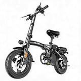 HLOIE Folding Electric Bike for Adults, Peak 750W Motor,20MPH Max Speed Foldable Electric Bicycles,14" Ebike, 48V12AH Battery 35 Miles PAS Range Mini E Bikes for Adults and Teens