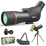 Urbancoast Spotting Scope 20-60x60mm - Waterproof IPX7 Spotter Scope with Phone Adapter and Tripod, Portable for Bird Watching Wildlife observing and Hiking, Black
