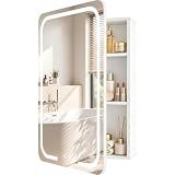CHOEZON Lighted Medicine Mirror Cabinet with Heated Defog Function, White