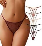 J-pone Lace Thongs for Women G-String Thongs T-back Sexy Low Waist Thong Seamless Underwear Breathable Cheeky Underwear Panties Multipack-M