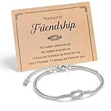 iWenSheng Birthday Gifts for Friends Female - Love Knot Friendship Bracelets Gift for Women Woman, BFF Christmas Bracelet Present for Best Friend Bestie