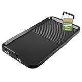Grill Pans for Stove Tops, 20"x10" Non-Flip Grill & Griddle Pan- Dual Zone, PFOA-Free Aluminum, electric stovetops/Gas/Camping