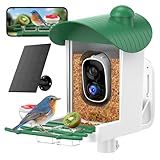 Bird Feeder with Camera Outdoor Solar: Smart Birdfeeder Houses with 2K Live Cam - AI Identify Birds Species and Auto Instant Arrival Alert Outside Garden - Ideal Gift for Bird Lovers