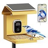 Bilantan Metal Smart Bird Feeder with Camera Solar Powered Only 2.4G WiFi Compatible, Lifetime Free AI Bird Feeder Camera 2.5K Motion Activated Auto Capture Wireless Outdoors, Gifts for Mothers Day
