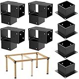 ORIGLE 8PCS 4x4 Post Bracket, 4x4 Brackets for pergola kit, Deer Stand, Outdoor Platform, Play Sets, Tree House, Pergola Brackets 3-Way Right Angle Corner Bracket Woodworks DIY Post Base Kit