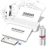 MinZhi Portable Thermal Printer,Wireless Printer Supports 8.5" X 11"US Letter&Legal,A4&A5 Paper,Bluetooth Inkless Travel Printer Compatible with Android iOS & Laptop for Office Travel Home