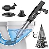 AMPFORCE ‌Electric Toilet Plunger for Bathroom, High-Pressure Air Plunger, Heavy-Duty Clog Remover for Toilets, Toilet Drain Unclogger (Ink Black)