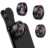 KEYWING Phone Camera Lens 3 in 1 Phone Lens Kit, 198 Fisheye Lens + 120 Super Wide-Angle Lens + 20x Macro Lens for iPhone 6 7 8 X Pro Samsung Android Smartphone- Black