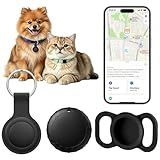 GPS Tracker for Dogs/Cats, Smart Collar with Real-Time Location - Pet Location Tracker with Holder, No Monthly Fee/No SIM Card, Works with iOS Find My, Ultra-Slim, IP68 Waterproof,Compact Design