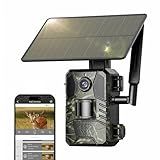 Loatos Trail Camera, Cellular Trail Camera with Built-in SIM Card 4G Unlimited Data Plan 2k HD Live Streaming Game Cameras with Night Vision Motion Activated Waterproof IP66 4W Solar Panel Trail Cam