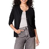 Amazon Essentials Women's Lightweight Crewneck Cardigan Sweater (Available in Plus Size), Black, XX-Large