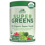 Country Farms Organic Super Greens Powder, 50 Organic Superfoods, Daily Greens Drink Mix with Fruits, Vegetables, Fiber, Probiotics & Mushrooms, Supports Energy, Gut Health & Digestion, Natural Flavor