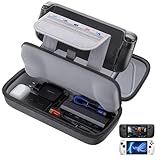 JSAUX Carrying Case Compatible with Steam Deck/ROG Ally, Protective Hard Shell Carry Case Built-in Charger & Docking Station Storage, Portable Travel Bag for Steam Deck OLED/ROG Ally X
