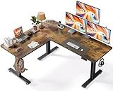 SIAGO L-Shaped Standing Desk - 63 x 55 Inch Adjustable Corner Standing Desk with Charging Station - L Shape Sit Stand Table with Memory Controller, Splice Board for Home Office
