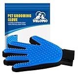 Pet Hair Remover Glove - Gentle Pet Grooming Glove Brush - Deshedding Glove - Massage Mitt with Enhanced Five Finger Design - Perfect for Dogs & Cats with Long & Short Fur - 1 Pack (Right-Hand), Blue