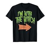 Im With The Witch Funny Husband Halloween Costume Couple Men T-Shirt