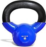 Yes4All Kettlebell, 5 lb Vinyl Coated Cast Iron Strength Training Kettlebells for Home Gym Exercises, Heavy Weights Gym, Fitness, Full Body Workout Equipment, Push up, Grip, Strength Training - Blue