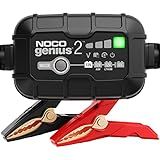 NOCO GENIUS2: 2A 6V/12V Smart Battery Charger – Automatic Maintainer, Trickle Charger & Desulfator with Overcharge Protection & Temperature Compensation – for Lead-Acid & Lithium Batteries