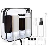 Morfone 16 Pack Silicone Travel Bottles Set for Toiletries TSA Approved Travel Containers Leakproof Squeezable Refillable Accessories 2oz 3oz Travel Essentials for Shampoo Lotion Liquids (BPA Free)