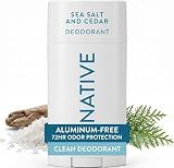 Native Deodorant Contains Naturally Derived Ingredients, 72 Hour Odor Control, Deodorant for Women and Men, Aluminum Free, Sea Salt & Cedar 2.65oz