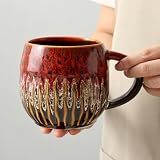 lpylxingyan Large Ceramic Coffee Mug - 20oz Big Tea Cup, Red