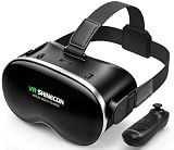 CoCerKet VR Headset with Bluetooth Controller, HD Aspheric Lenses, Adjustable Focus & IPD – Universal Fit for 4.7–7" Smartphones with Heat Dissipation Design