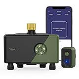 Diivoo 4 Zone WiFi Water Timer with Brass Inlet, Smart Hose Sprinkler Timer 4 Outlets Compatible with Alexa/Google Assistant, 24 Irrigation Plans, Rain Delay & Mist Mode for Garden Lawns (2.4GHz Only)
