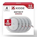 Kidde Hardwired Smoke Detector, AA Battery Backup, Interconnectable, LED Warning Light Indicators, 4 Pack