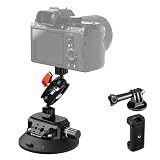 K&F CONCEPT 4.5" Suction Cup Camera Mount with Magic Arm, ARRI Style 1/4" 3/8" Threads, Quick Release Car Mount Compatible with Gopro DJI Insta360 for DSLR Action Camera Phone Video Shooting