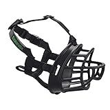 Baskerville ULTRA Muzzle - Patented Humane Design, Breathable, Dog can Pant and Drink, Adjustable, Padded, Training Muzzle for Medium-sized Dogs, Prevents Biting, Wildlife Scavenging (Size 3, Black)