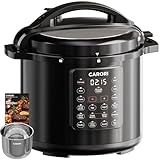 12-in-1 Electric Pressure Cooker 8 Quart, 1200W olla de presion Multi-Cooker with Stainless Steel Pot, Slow Rice Cooker, Saute, Steamer, Yogurt & Food Warmer, Delay Timer, Black