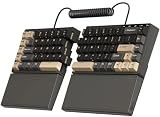 RK ROYAL KLUDGE RKS70 Ergonomic Split Keyboard, Wireless RGB Mechanical Keyboard with Bluetooth/2.4GHz/Wired, 75% Hot Swappable Gaming Keyboards with Fixed Wrist Rest, Pre-lubed Linear Creamy Switches