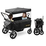 BabyVista Stroller Wagon for Kids, One-Hand Adjustable Push/Pull Handle, Spacious Storage, 8"/12" All-Terrain Wheels, Canopy with Bug Net, Wagon Stroller for Daily Walks, Short Trips & Grocery Runs