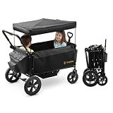 BabyVista Stroller Wagon for Kids, One-Hand Adjustable Push/Pull Handle, Spacious Storage, 8"/12" All-Terrain Wheels, Canopy with Bug Net, Wagon Stroller for Daily Walks, Short Trips & Grocery Runs