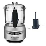 Cuisinart Mini-Prep Plus Food Processor, 3 Cup Mini Food Processor to Chop Herbs, Vegetables, and Hard Cheese, 3 Cup Work Bowl, Reversible Stainless Steel Blade, DLC-2ABC, Brushed Chrome
