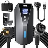 Tera Electric Vehicle Charger Portable: Level 2 & 1 J1772 16A 8A 110V 240V ETL NEMA 14-50 Plug Indoor & Outdoor EV Charging Station with NEMA 5-15 Adapter Cord 23FT Cable P02