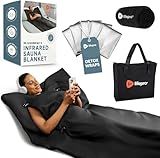 LifePro RejuvaWrap Infrared Sauna Blanket for Detox & Relaxation – Low EMF Carbon Fiber Heating, 9 Temp Levels, 5 Colors – Portable Sauna Blanket Infrared with Waterproof Interior & Carry Bag