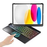 BABG TouchPad Keyboard Case for iPad 10th Generation&iPad 11th(A16,2025),iPad Air 11(M3,M2/iPad Pro 11 inch Keyboard&iPad Air 5th/Air 4th Keyboard, 360°Swivel,7 Use Modes,Rainbow Backlight- Black